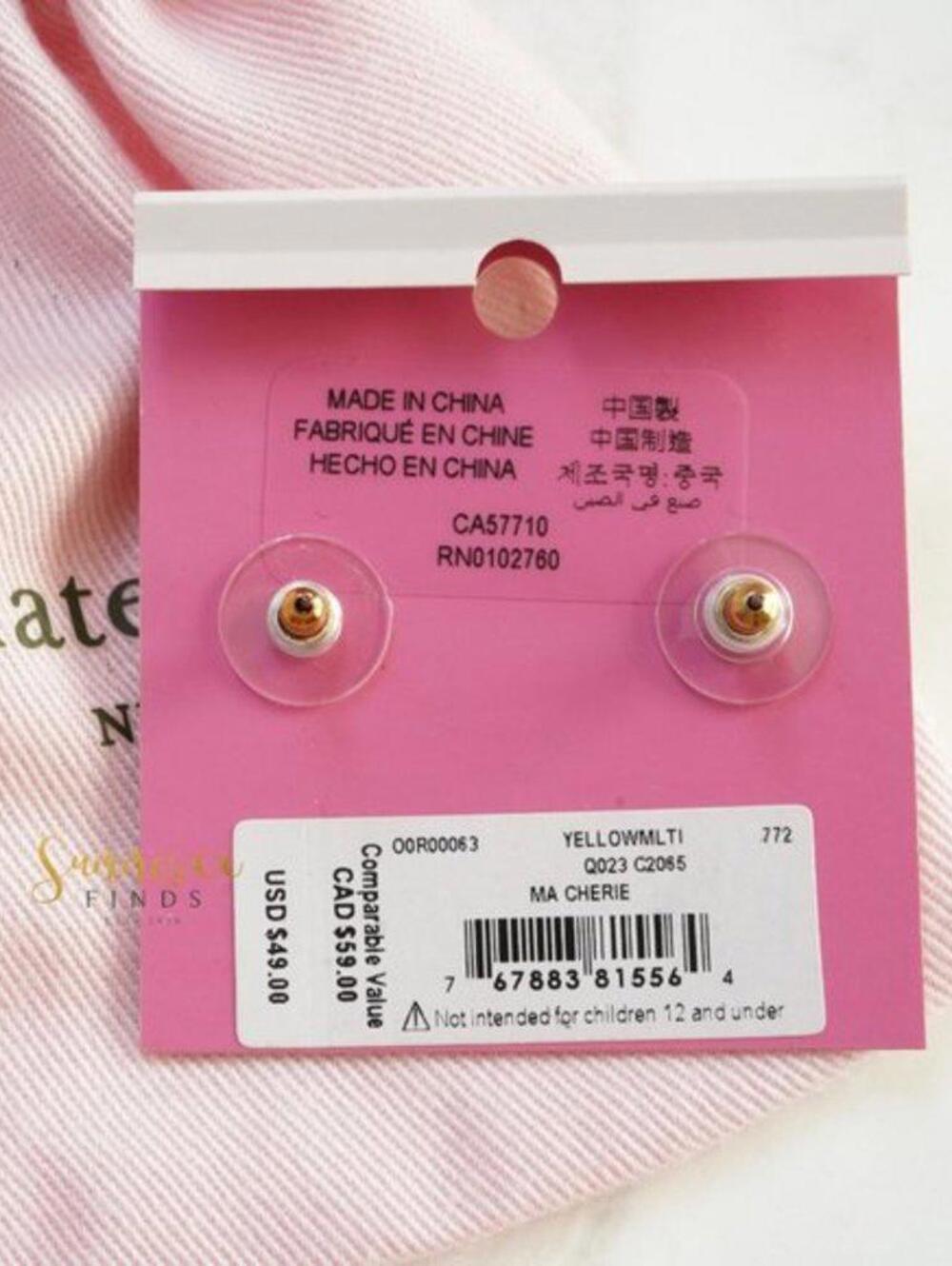 Kate Spade Ma Cherie Taxi Stud Earrings NWT - Picture 8 of 9